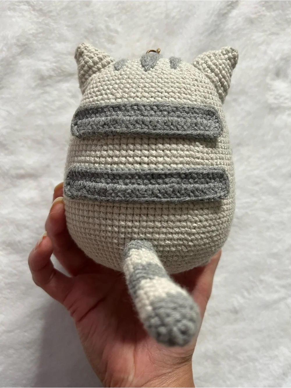 Pusheen Handmade Crochet Cat Plush Holding Pink Ice Cream
